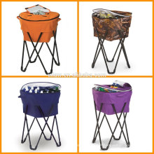 Pop-Up Tailgating Cooler amovible et pliable Support de glacière portable avec pieds en métal et housse 100% polyester